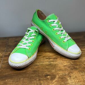 Converse Unisex Neon Green Fluorescent Chuck Taylor High Low Top Sneakers M8 W10